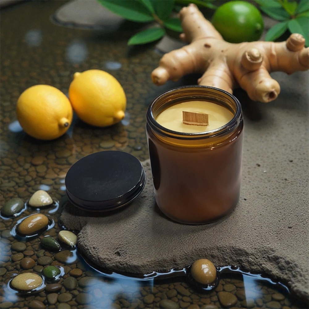 Ginger Ylang Ylang Candle Soy & Beeswax Pure Blend Aromatherapy Orchid & Vine